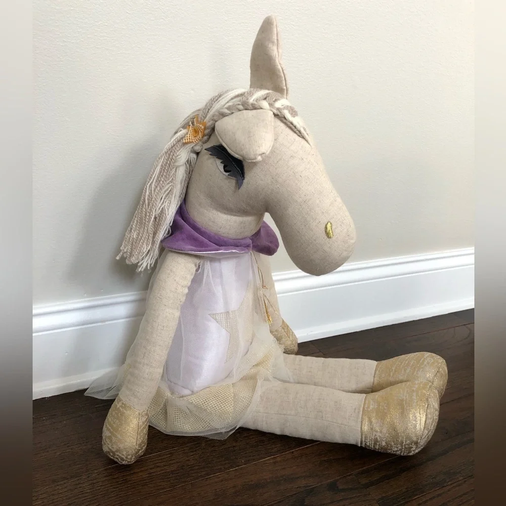 Pottery Barn Kids Designer Doll Everly Horse Linen Plush - 28" Length - EUC! - Picture 2 of 15